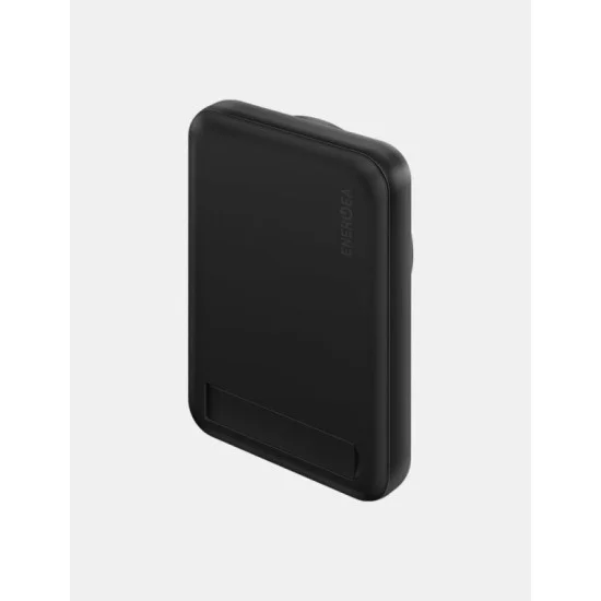 ENERGEA MAGPAC LITHE 10000mAh Ultra SLIM MAGNETIC FAST WIRELESS USB-C PD20W POWERBANK WITH BUILY-IN VIDEO STAND -BLACK